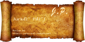 Jurkó Pál névjegykártya